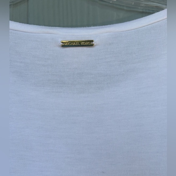 73. Michael Kors Women’s White Tiered Sleeveless Chiffon Hem Tank Top. Size XL - Picture 7 of 13